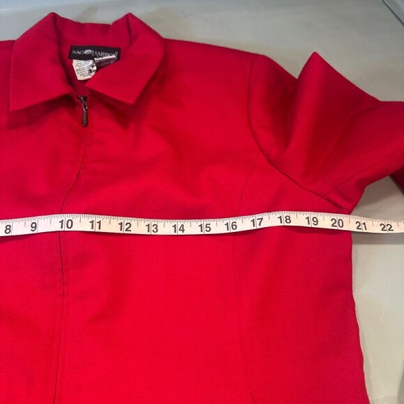 Sag Harbor Blazer Womens Wool Petite Suit Jacket Zipper Vintage Long Sleeve - Picture 6 of 11